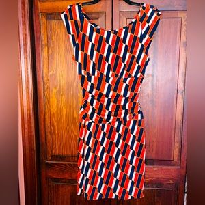 BISOU BISOU Asymmetrical dress, with gorgeous        Fall colors. 🍁